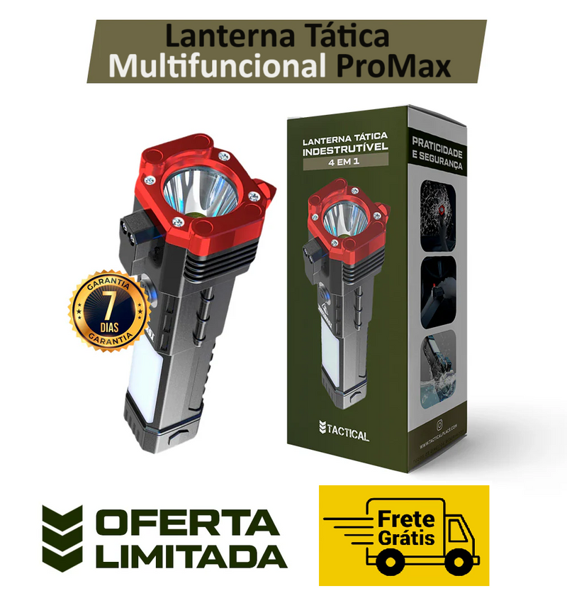 Lanterna Tática Multifuncional 4 em 1 - PróMax 🔥(Últimas unidades disponíveis)