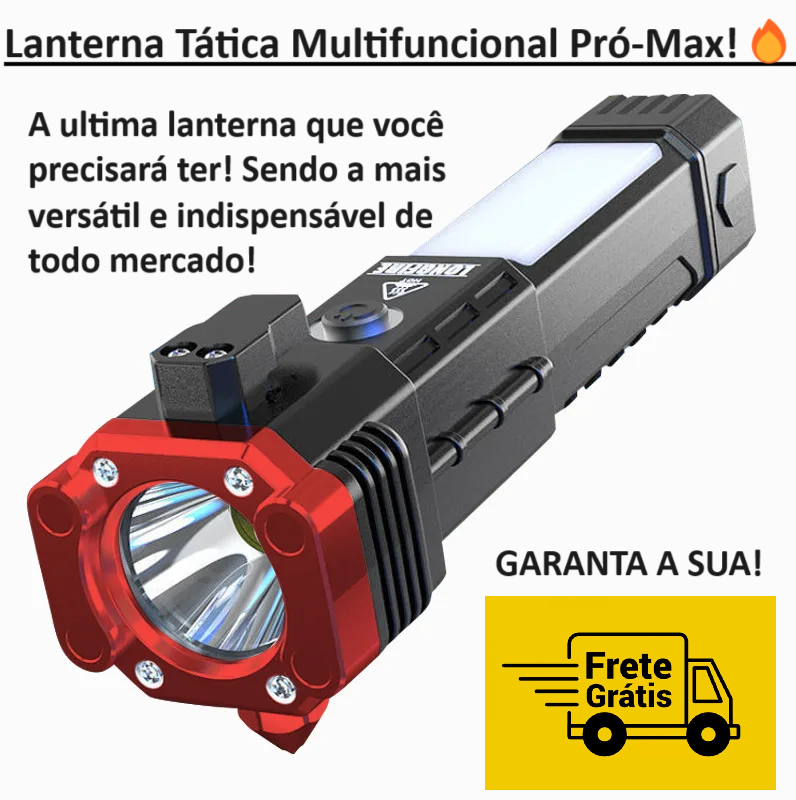 Lanterna Tática Multifuncional 4 em 1 - PróMax 🔥(Últimas unidades disponíveis)