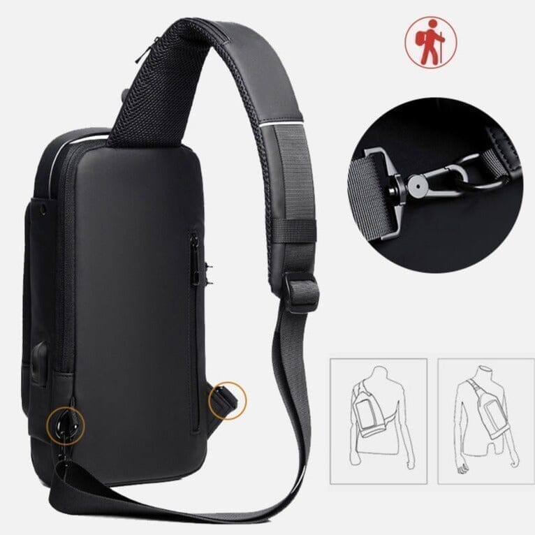 Mochila Anti-Furto com Senha USB - Slim Bag